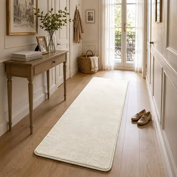 Super Prix Tapis de salon poils ras doux antiderapant 60x180cm uni beige VOUNOT