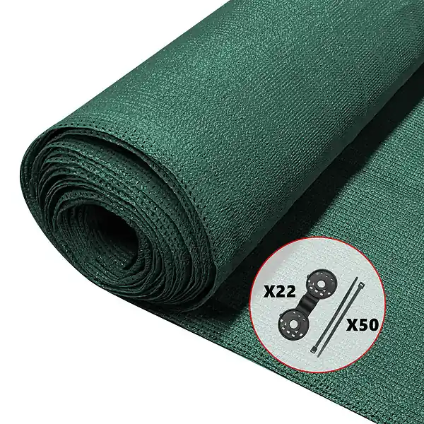 Brise vue occultant en HDPE 150g/m² 1x10m avec attaches de fixation vert VOUNOT Achetez Aujourd'hui