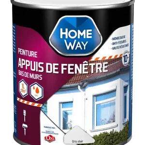 Appui de fenêtre - Peinture monocouche - Gris clair 1L HOMEWAY Retour Gratuit