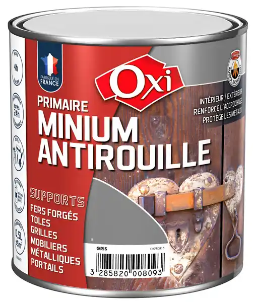 Top Vente Minium antirouille gris Classic CR2 - 0,5L OXI