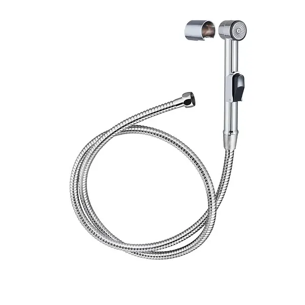 Prix Promo Combiné WC Shattaf - Laiton chromé - Flexible inox 1,5 m WIRQUIN