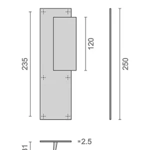 Poignée palière aluminium type Bastille 70x250mm champagne bec de cane - HERACLES - I-231102 Jusqu'à Épuisement Des Stocks