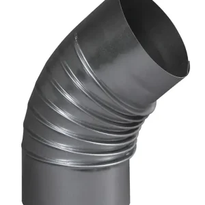 Coude plissé à 45° aluminié 125 mm - TEN - 374125 Promotion