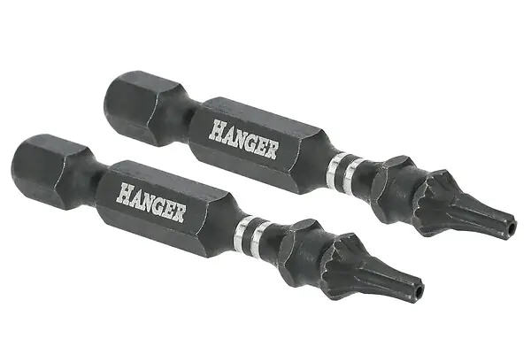 2 embouts impact 1/4‘‘ étoile percée TTX27 longueur 50mm - HANGER - 134070 Prix Cassé