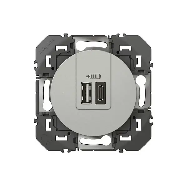 Acheter En Ligne Chargeur USB mural - Aluminium - Dooxie - Gris - 15W LEGRAND