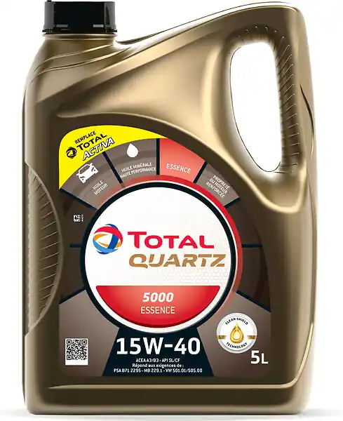 Huile moteur essence - Quartz 5000 15W-40 - 5L TOTALENERGIES Super Prix