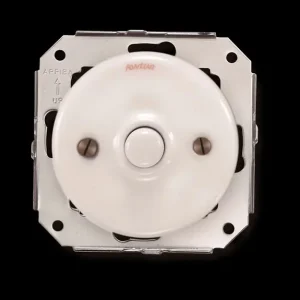 FONTINI - Bouton poussoir 10A 24V DC Porcelaine blanche Garby Colonial Solde