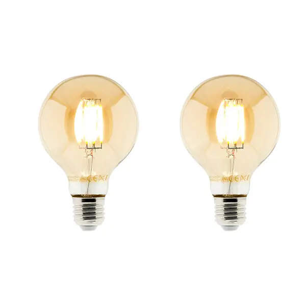 Lot de 2 ampoules déco filament LED ambrée 6W E27 - Elexity ZENITECH Top Vente