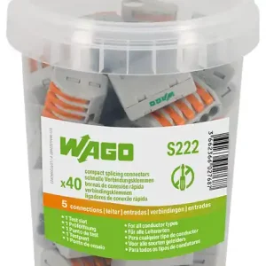 Prix Bas WAGO 40x Connecteurs rapides S222 5 entrées pour connexion automatique, bornes fiables et faciles à utiliser