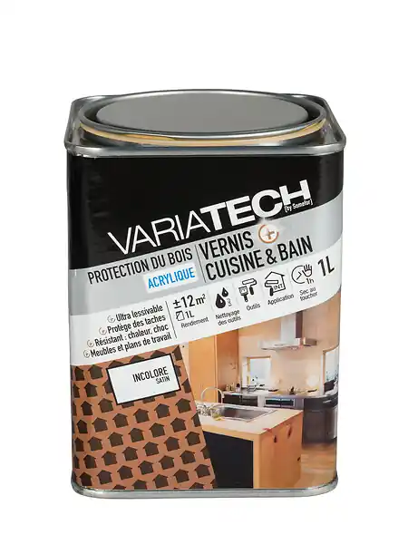 Vernis cuisine et bain incolore satin - 1L VARIATECH Authentique