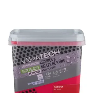 Populaire Peinture satin velouté - Résine acrylique - Cabaret - 0.75L VARIATECH