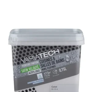 Peinture cuisines et bains satin velouté - Galet - 0.75L VARIATECH Satisfait Ou Remboursé