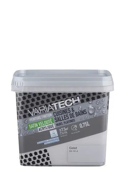 Peinture cuisines et bains satin velouté - Galet - 0.75L VARIATECH Satisfait Ou Remboursé