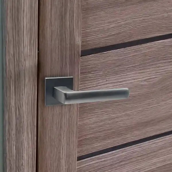 Poignées de porte sur rosace canon de fusil / anthracite carré - Modèle Fabrizia SECURY-T Bon Marché