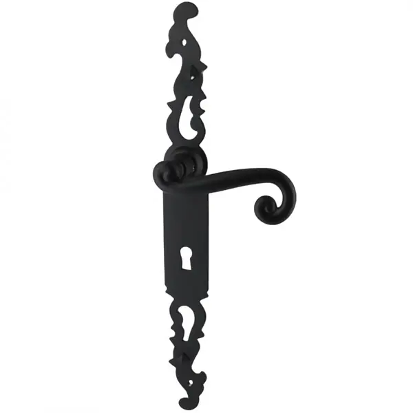 Poignées de porte fer forgé COQ noir 330X36 mm Trou de clé L SECURY-T Nouvel Arrivage