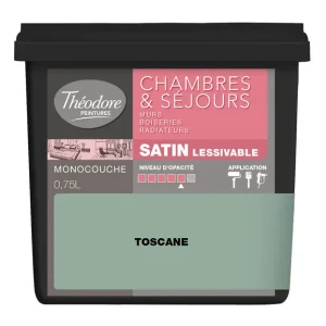 Peinture acrylique Chambres & Sejours - Satin - 750ml - Toscane THEODORE PEINTURES Acheter En Ligne