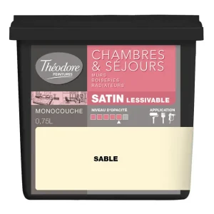 Commande En Gros Peinture acrylique Chambres & Sejours - Satin - 750ml - Sable THEODORE PEINTURES