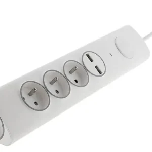 Dernier Modèle Multiprise angle 3P+1P latérale 2USB - Blanc - Parafoudre OTIO