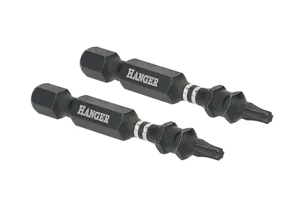 Jeu de 2 embouts impact 1/4‘‘ pour vis étoile T10 75mm - HANGER - 134084 Pas Cher