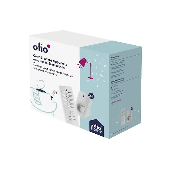 Expédition Rapide Lot de 3 prises sans fil + télécommande 16 canaux - Otio