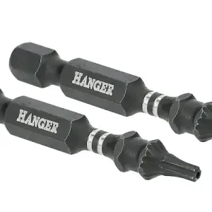 Jusqu'à Épuisement Des Stocks 2 embouts impact 1/4‘‘ étoile percée TTX10 longueur 75mm - HANGER - 134090