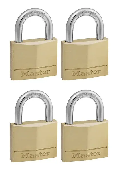4 cadenas à clé en laiton massif 40mm MASTER LOCK Commander Maintenant