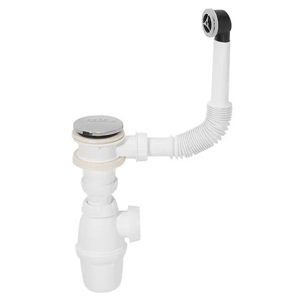 Ensemble lavabo Quick-Clac clapet inox avec trop plein WIRQUIN Satisfait Ou Remboursé