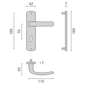 Super Prix Ensemble ELFE HOME entraxe 165 mm clé L chromé mat - HERACLES - B-ELFE-35
