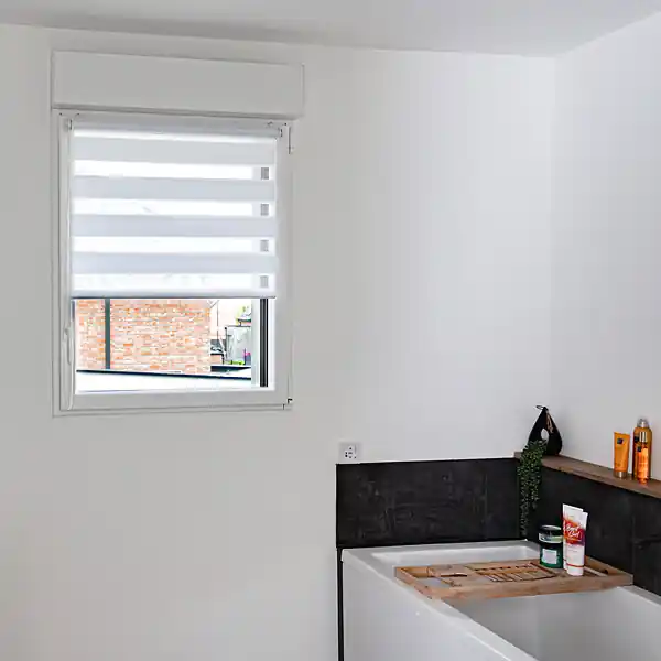 Store Jour Nuit L 42 cm x H 150 cm blanc sans perçage VOLET-MOUSTIQUAIRE Quantité Limitée