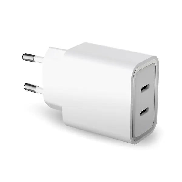 Pas Cher Chargeur secteur 45W 2 ports USB-C - Blanc METRONIC