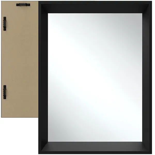 Miroir mural rectangulaire ELINA avec cadre en plastique noir TECTAKE Authentique