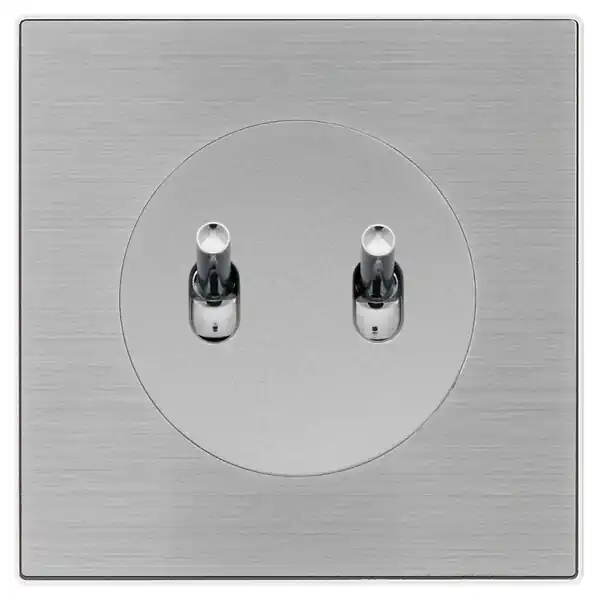 Bon Plan FONTINI Double va-et-vient ALU avec manette chrome DOM et plaque simple métallisée gris