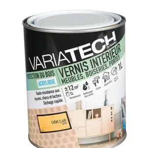 Bon Marché Vernis intérieur chêne clair satin 1L VARIATECH