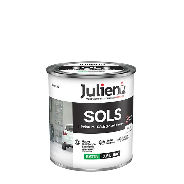 Must-Have Peinture sol satinée Blanc Base White 0,5L JULIEN