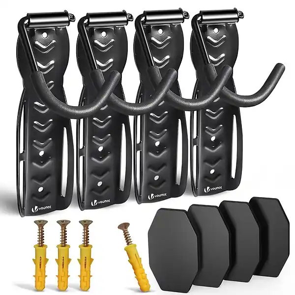 Satisfait Ou Remboursé Lot de 4 supports de velo mural avec coussinets de protection noir VOUNOT