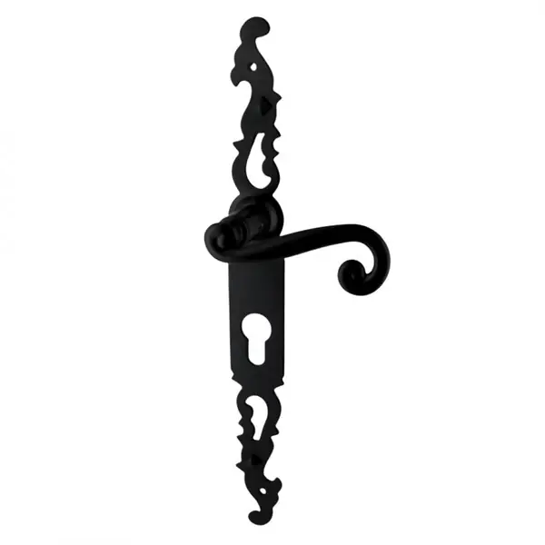 Poignées de porte fer forgé COQ 330x36mm noir à saillie rehaussée Trou de cylindre i 330X36 mm SECURY-T Seulement Aujourd'hui