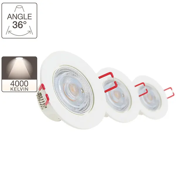 Pas Cher Pack 3 spots LED encastrables orientables - Blanc - 4.5W XANLITE
