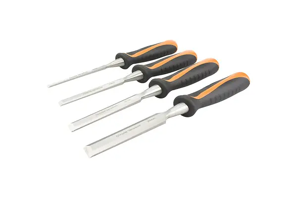 Super Prix Ciseaux à bois lot de 4 - lames acier - Manches bimatière FISCHER DAREX
