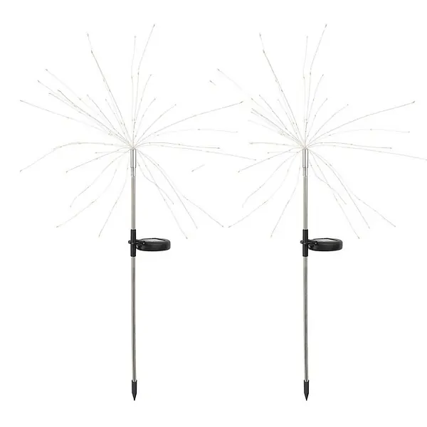 Vente Directe 2 Balises solaires à planter FIREWORKS SPIKE H97cm LUMISKY