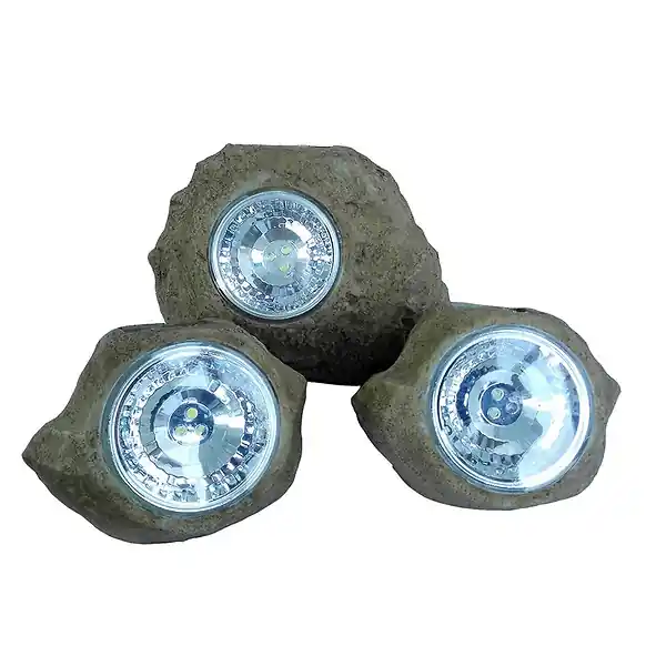 Expédié Aujourd'hui 3 Rochers solaires ROCKY BROWN H14cm LUMISKY