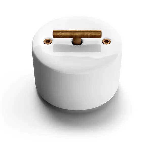 Prix Réduit FONTINI Inter. volets-roulants rotatif métal laiton vieilli porcelaine blanche DO
