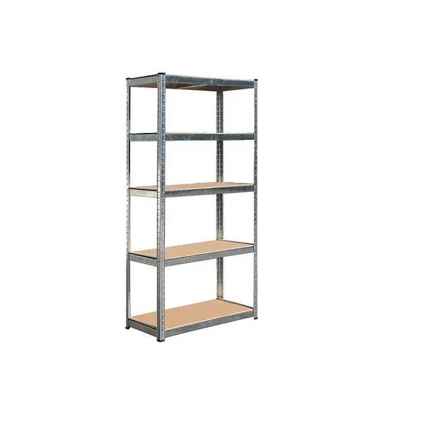 Promotion Saisonnière Etagère 5 tablettes L90xP40xH180 cm Charges 150Kg Structure Acier verni Plateaux bois BRIXO