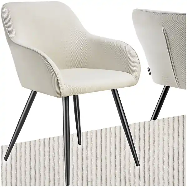 Super Prix Chaise élégante aspect corde avec forme ergonomique crème/noir TECTAKE