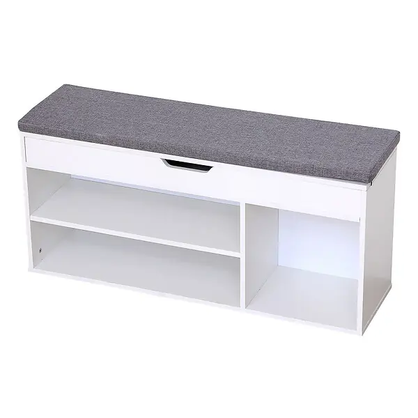 Offre Spéciale Meuble à chaussures trois casiers avec coffre blanc ALAN HAPPY GARDEN