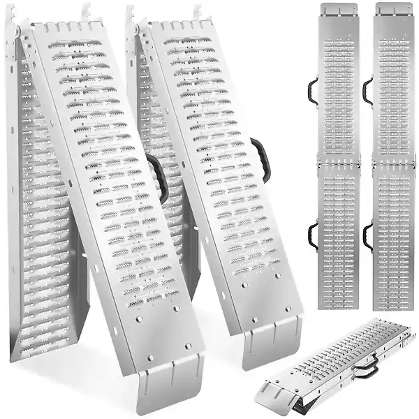 Rampes d‘accès Björn, Lot de 2, Pliables, Capacité de poids 400 kg argent TECTAKE Marque