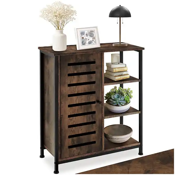 Buffet 71x32x82cm Bois foncé industriel, rustique TECTAKE Bon Plan