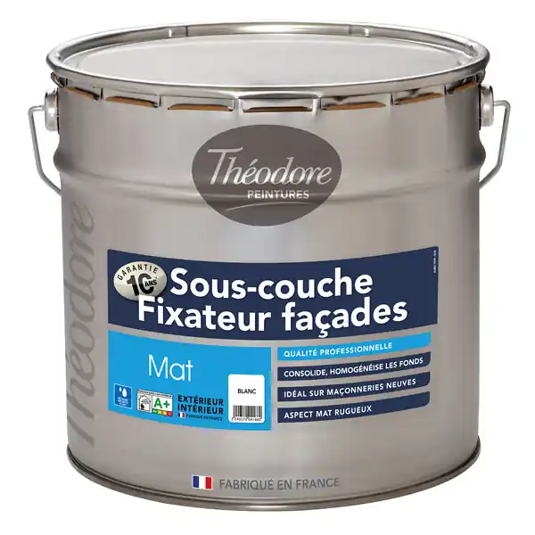 Achetez Aujourd'hui Sous-couche fixateur façade - Acrylique quartz - Blanc 10L THEODORE PEINTURES