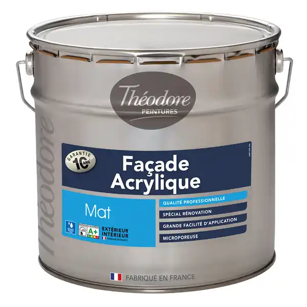 Offre Limitée Peinture façade acrylique - Blanc - 10L THEODORE PEINTURES