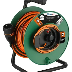Pas Cher Enrouleur électrique 30m - Jardin/extérieur - Orange et noir ELECTRALINE