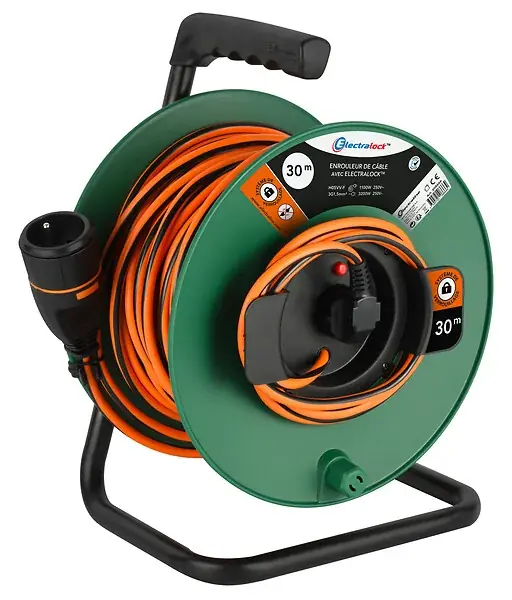 Pas Cher Enrouleur électrique 30m - Jardin/extérieur - Orange et noir ELECTRALINE